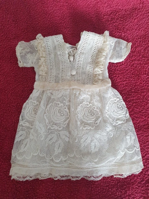 Magnifique Robe Ancienne  de Poupée Jumeau taille 7