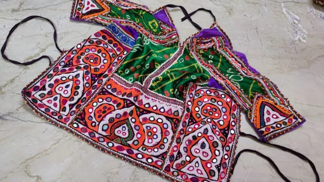 Vintage Banjara Tribal Kuchi Hand Embroidery Indian Traditional back Less Choli 2