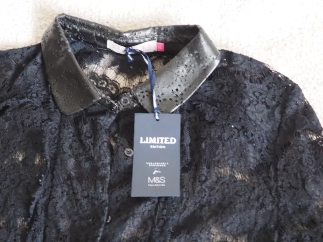 flambant neuf chemise dentelle noire chemisier neuf look 12 édition limitée avec étiquette 3