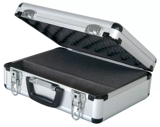 Aluminium Microphone Mic Flightcase inc Customisable Foam & Space for Leads