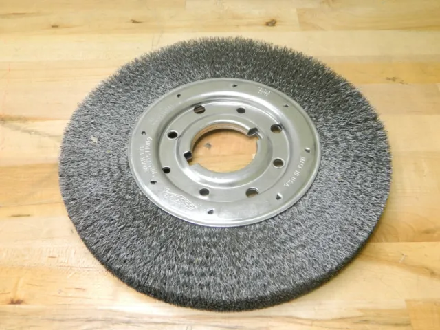 OSBORN Wheel Brush: 10″ Wheel Dia, Crimped 2″ Hole, Steel, 3,600 RPM 22109