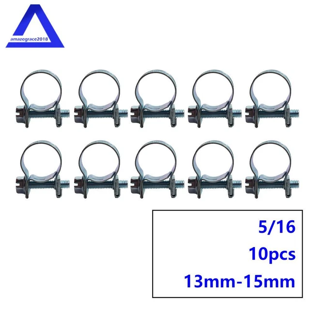 10Pack 5/16"（13mm-15mm）FUEL INJECTION HOSE CLAMP / AUTO Fuel Clamps