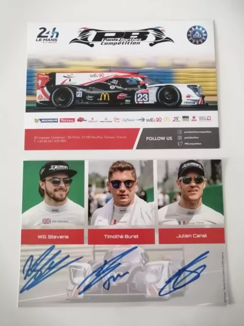 Carte signée Ligier  Panis Barthez Competition  #23  24 Heures du Mans 2018