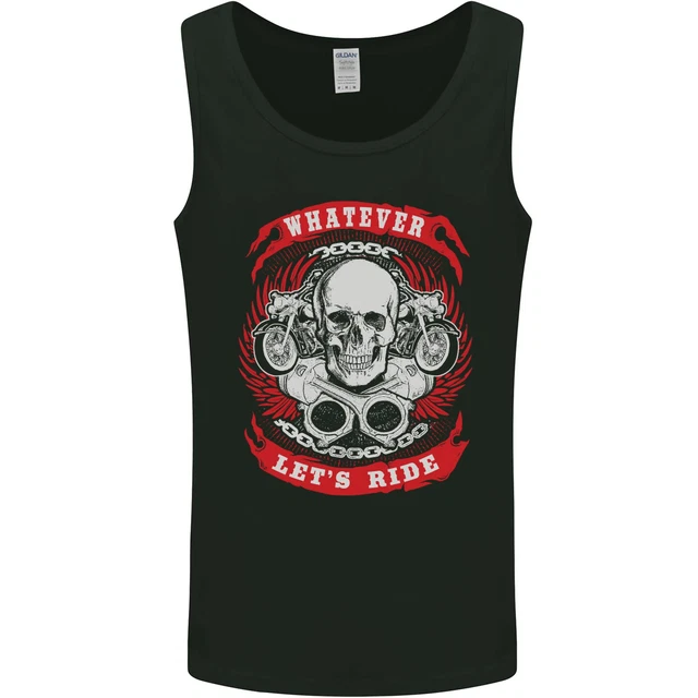 Whatever Lets Ride Biker Motorcycle Bike Mens Vest Tank Top