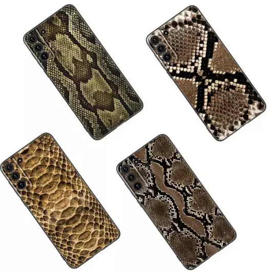 Snake Skin Serpent Soft Black Coque Cover Case For Samsung Galaxy S24 S23 S22 A