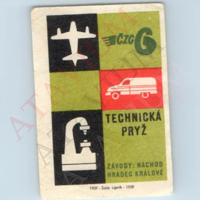 1959 Hradec Kralove, Czech Republic CZG Matchbook Label Soviet Solo Lipnik C47