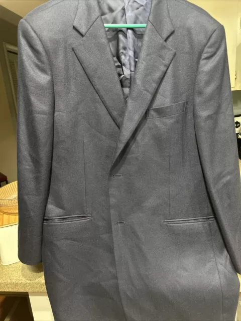 John W Nordstrom 100% Cashmere Blazer Mens 46L Long Navy Sport Coat Jacket
