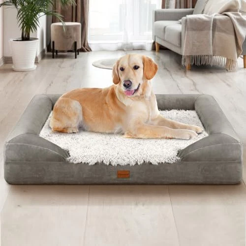 Orthopedic Thicken Egg Foam Ultra Soft Dog Beds for Large Dog Waterproof High...