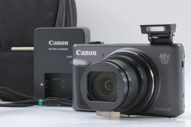 [NEAR MINT+++ w/Case] Canon PowerShot SX720 HS 20.3MP Digital Camera Black JAPAN
