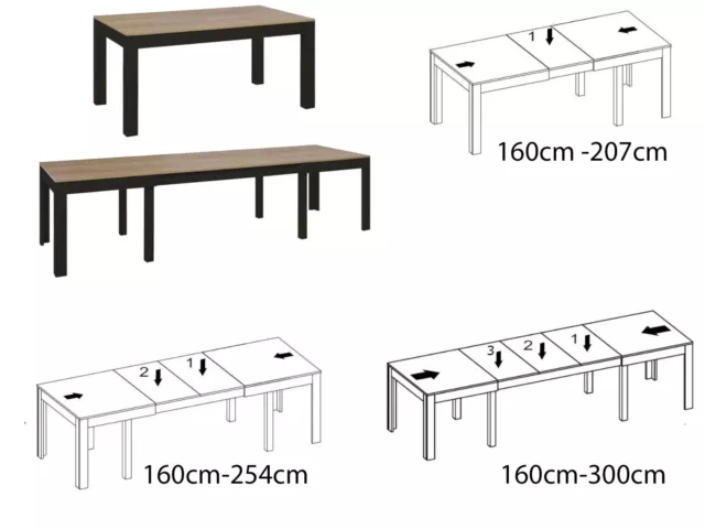 Tisch Küchentisch Esszimmertisch Esstisch WENUS   Ausziehbar 300 cm 12 Personen