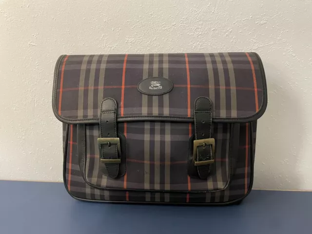 Burberry Bleu Rouge Tartan Sac à Dos Vintage