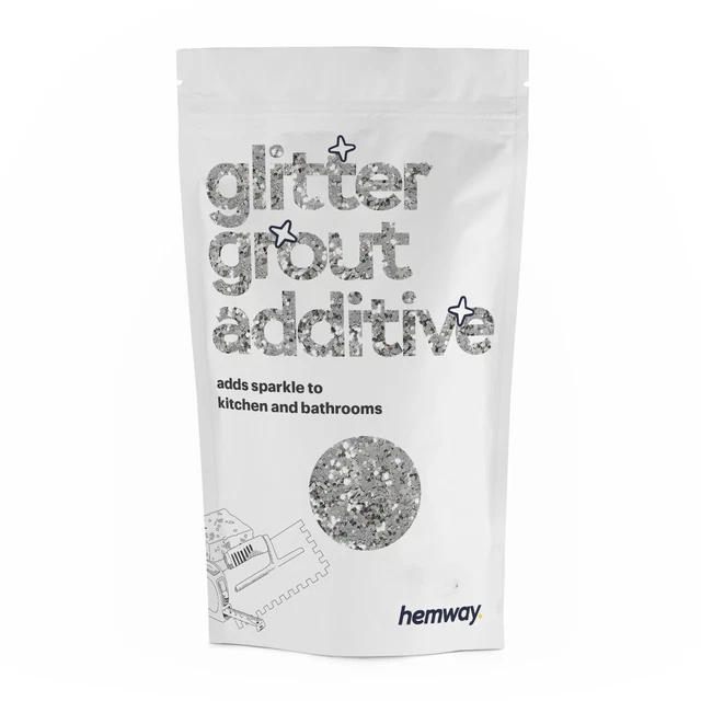 Hemway Silver Glitter Grout Additive ANTI-MOULD 100g for Tiles Mosaic Bathroom