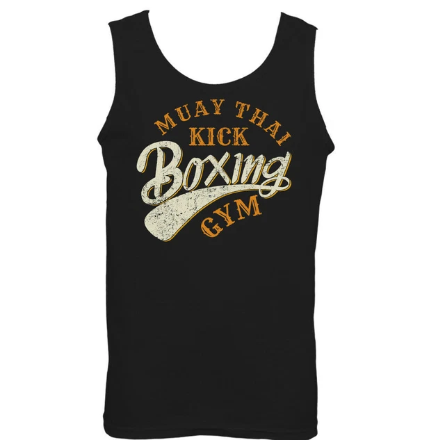 Muay Thai Kick Boxing Gym Mens Martial Arts Vest MMA Top UFC Skull Boxer