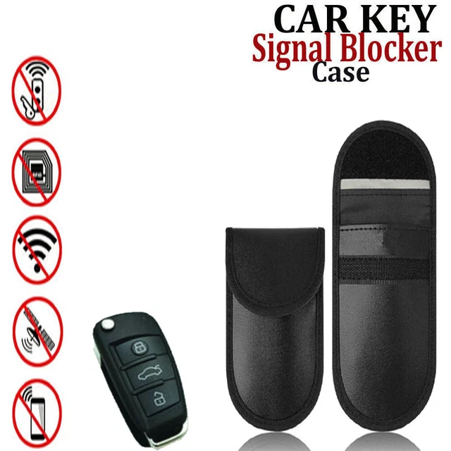 2X Autoschlüssel Signalblocker Etui Anhänger Tasche Faraday Käfig schlüssellos RFID Sperrtasche