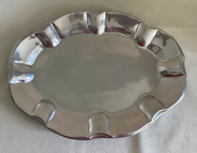 Wilton Armetale Pewter Chippendale Oval Large 17 inch Platter