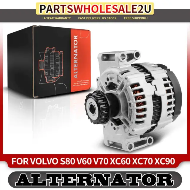 Alternator for Volvo S60 S80 V60 XC60 XC70 XC90 180A 12V CCW w/ Decoupler Pulley