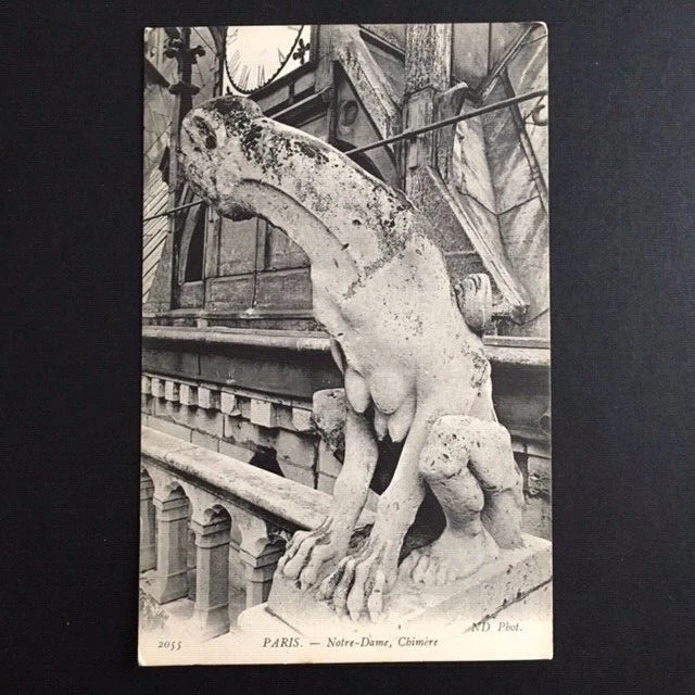 CPA Cathedral Church Notre-Dame de Paris Chimaera Gargoyle Monster
