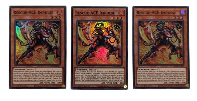 AMDE-EN001 Rescue-ACE Impulse x3 Super Rare 1st Edition YuGiOh Cards