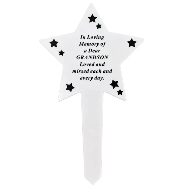 Shining Star Special Grandson Memorial Baby Child Remembrance Grave Stake Plaque