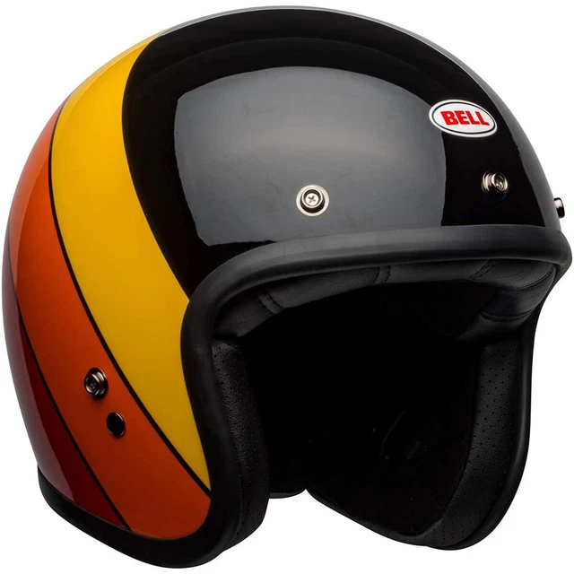 Bell Custom 500 Open Face Motorcycle Helmet Riff Black/Yellow/Orange/Red XLarge