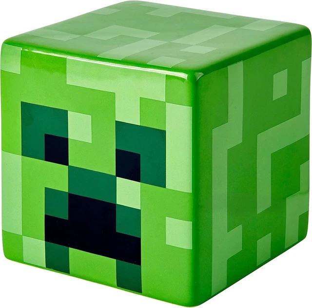 MINECRAFT CREEPER FACE Money Bank Box Ceramic Official £12.99 PicClick UK