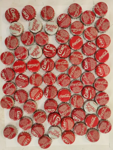 Bulk Lot Of Over 70 Coke Bottle Caps