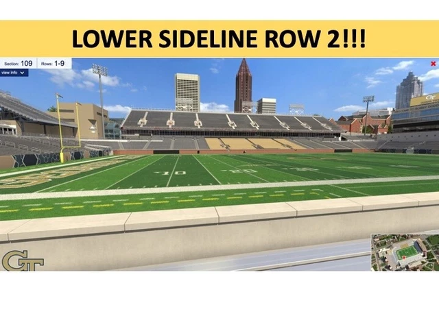 2 TICKETS GEORGIA TECH vs SOUTH CAROLINA STATE  9/9 - LOWER SIDELINE ROW 2!!!