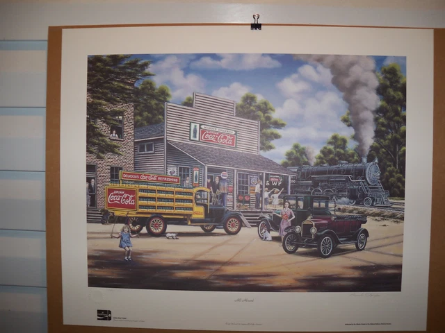 1996 Coca Cola Limited Art Print All Aboard Train Pamela C. Renfroe #1500/1500