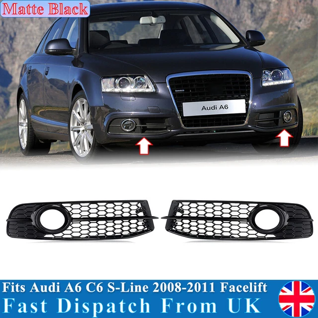 FOR 20092011 AUDI A6 C6 SLine Front Bumper Fog Light Grille Covers