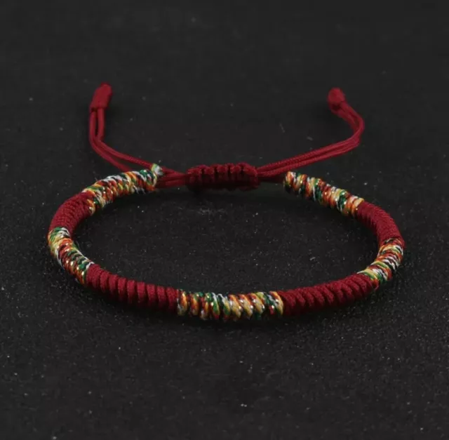 Pulsera de la suerte de Budismo Tibetano para hombre y mujer, cadena ajustable