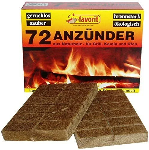 72x Kamin Kohle Ofen Grill Anzünder ÖKO lange Brenndauer Zündwolle Anzündwürfel