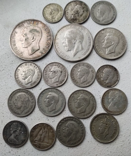 Royaume-Uni - 17 pièces en Argent - 1 en Cupronickel