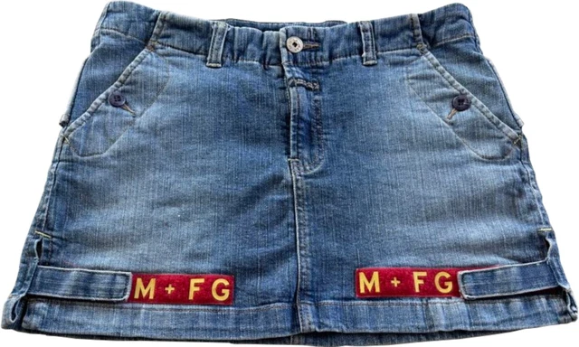 Mini-jupe Vintage Girbaud Bleue à Volants - Taille 36 - Jean Coton/lin - Neuf Avec étiquettes