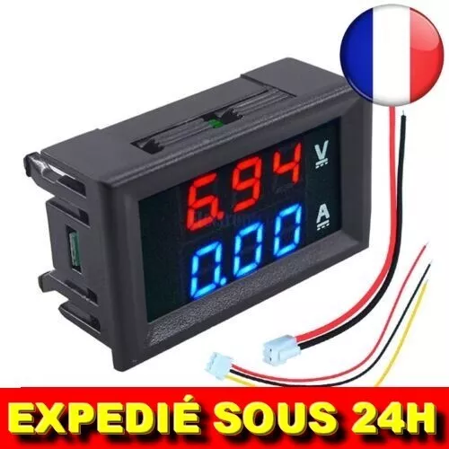 ✅ Mini Voltmètre Numérique Ampèremètre DC 100 V 10A Panneau Volt Testeur Outils