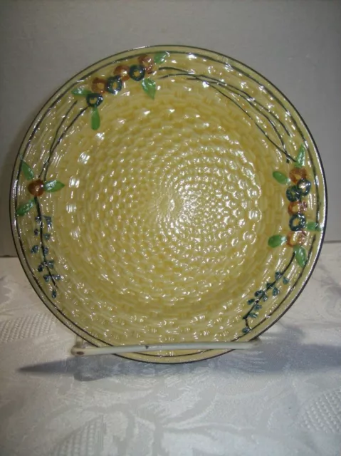Vtg 1920-30'S Hotta Yu Shoten Co Majolica Basket Weave Dessert Plate