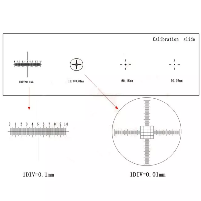 0.01mm Microscope Slides Reticle Calibrating Slide Ruler Cross Stage Micrometer