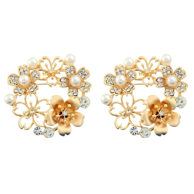 2 Pc Hohle Brosche Kristallblumen Broschen Für Frauen Fein Fräulein