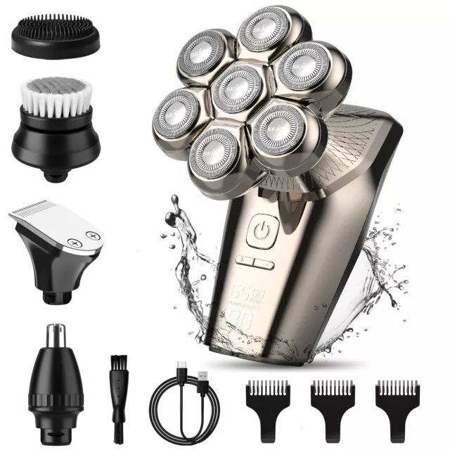 SEJOY 5IN1 Electric Shaver Razor Waterproof Cordless Bald Head Cordless Trimmer