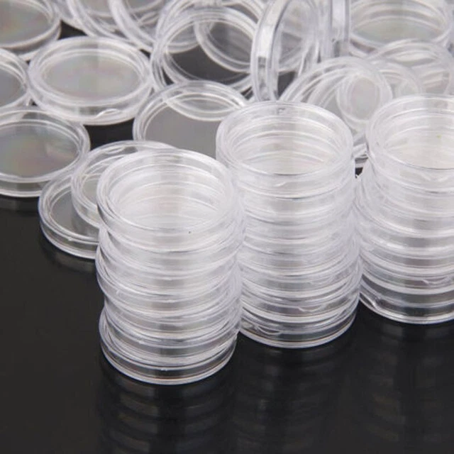 Boîtes de rangement pour pièces en plastique transparent 100 pièces porte-cap