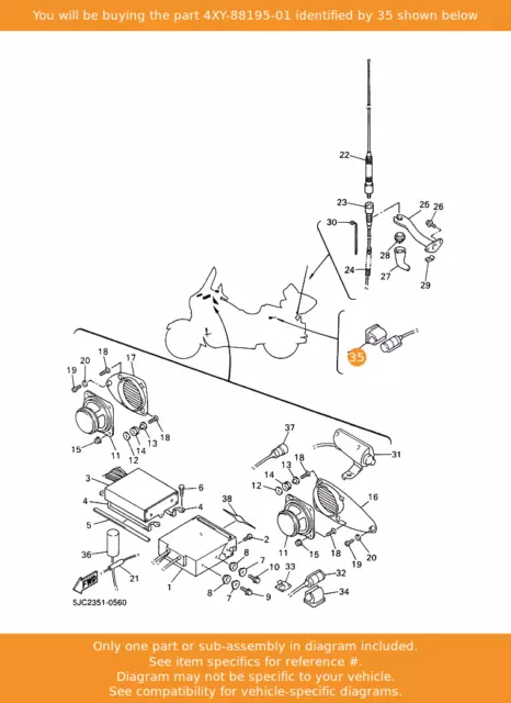 YAMAHA Holder, Connector, 4XY-88195-01 OEM XVZ13