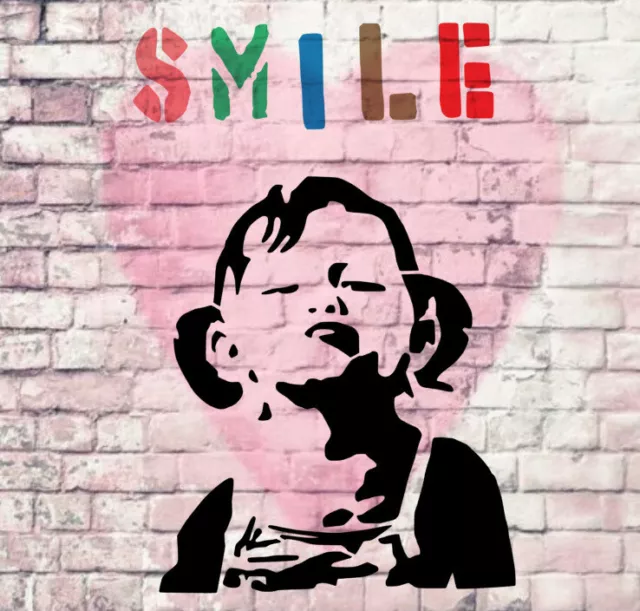 Schablone - Banksy Smile Child 27x16cm - Stencil DIN A4 Airbrush