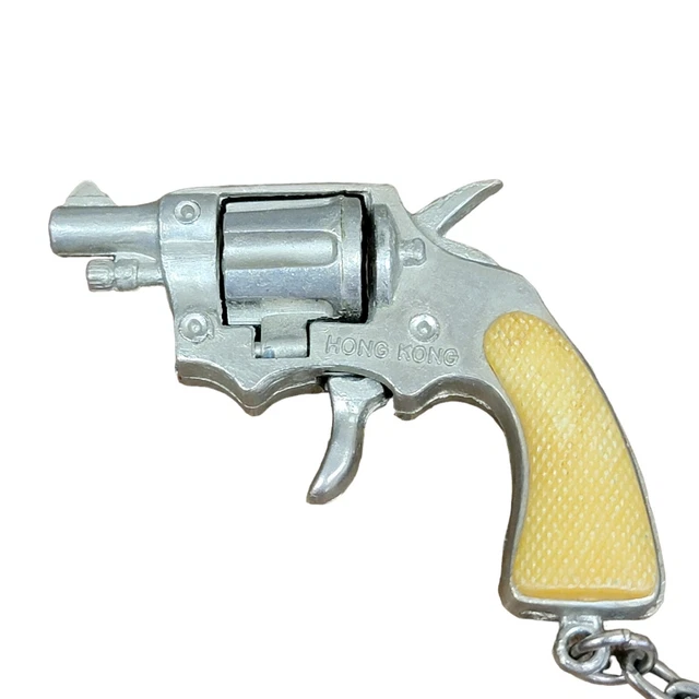 VINTAGE MINIATURE KEYCHAIN Pistol/Revolver Cap Gun Toy Plastic Grips
