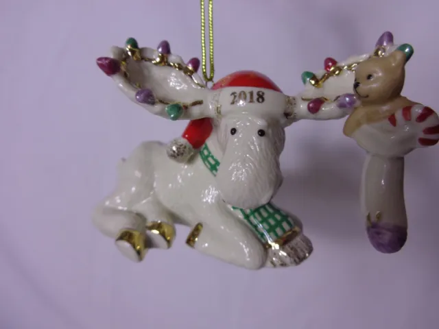 Lenox 2018 Marcels Christmas Stocking Moose Ornament