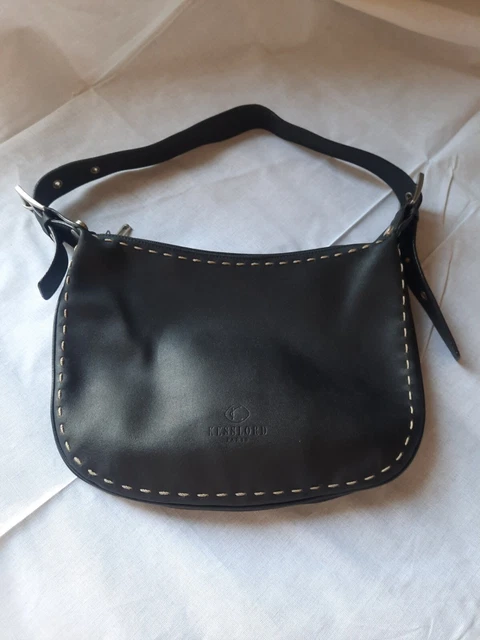 Sac à Main KESSLORD Paris En Cuir Grainé Noir - Doubles Anses - Parfait état (Occasion)