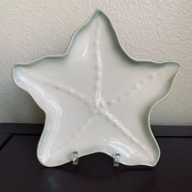 Hand Painted Shoreline Collection Starfish Ceramic Coastal Trinket Plate Dish