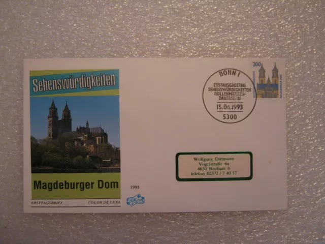 Ersttagsbrief / FDC, BRD 15.04.1993  Magdeburger Dom (1665)  23