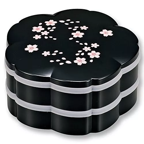 Jubako Bento Box Lunch Box Yamanaka lacquerware Osechi Sakura Shape 5case Black