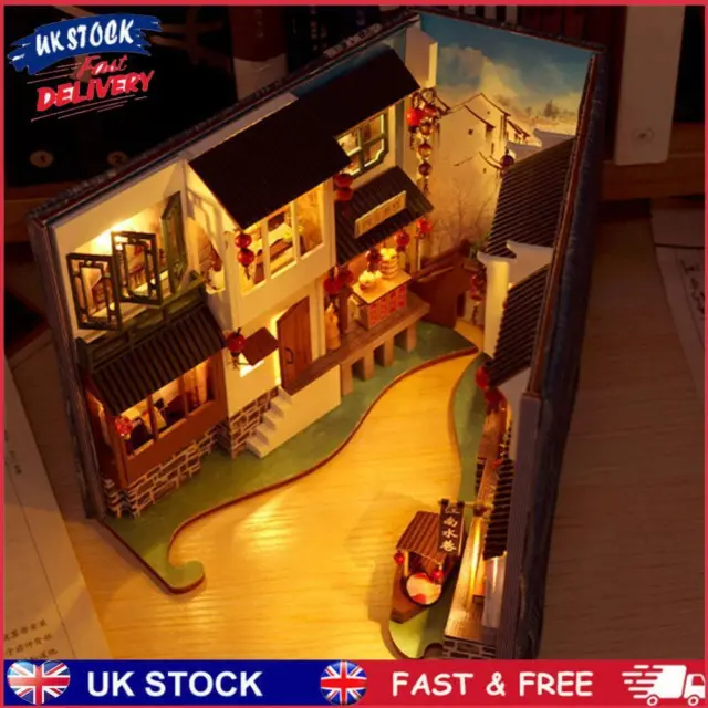 DIY Dollhouse Wooden House Assemble Furniture Kit Casa LED Toy for Kid