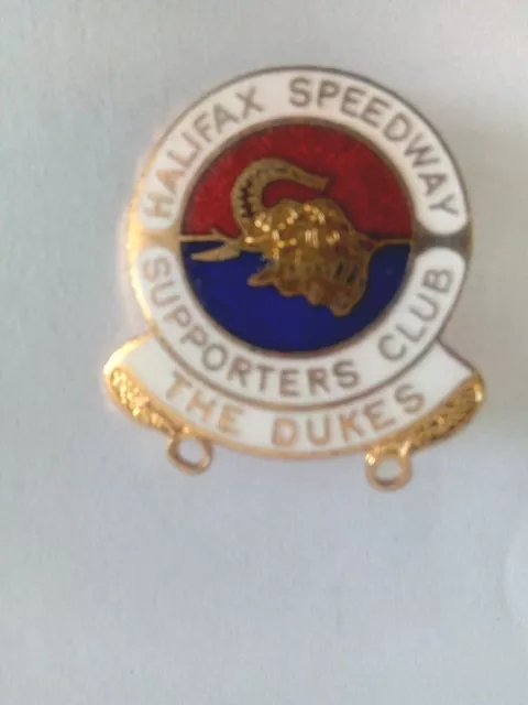 Vintage 1960s Halifax Dukes Speedway Badge With Makers Name
