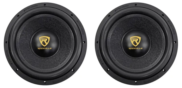 (2) Rockville W12K9D2 V3 12" 8000 Watt Car Subwoofers Dual 2-Ohm Subs CEA Compli